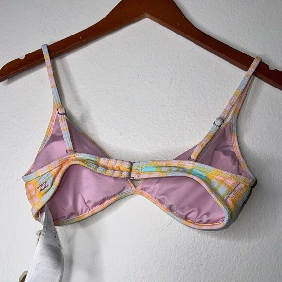 Billabong CHECK PLEASE CHARLIE TRIANGLE BIKINI TOP Size Large - Picture 8 of 8